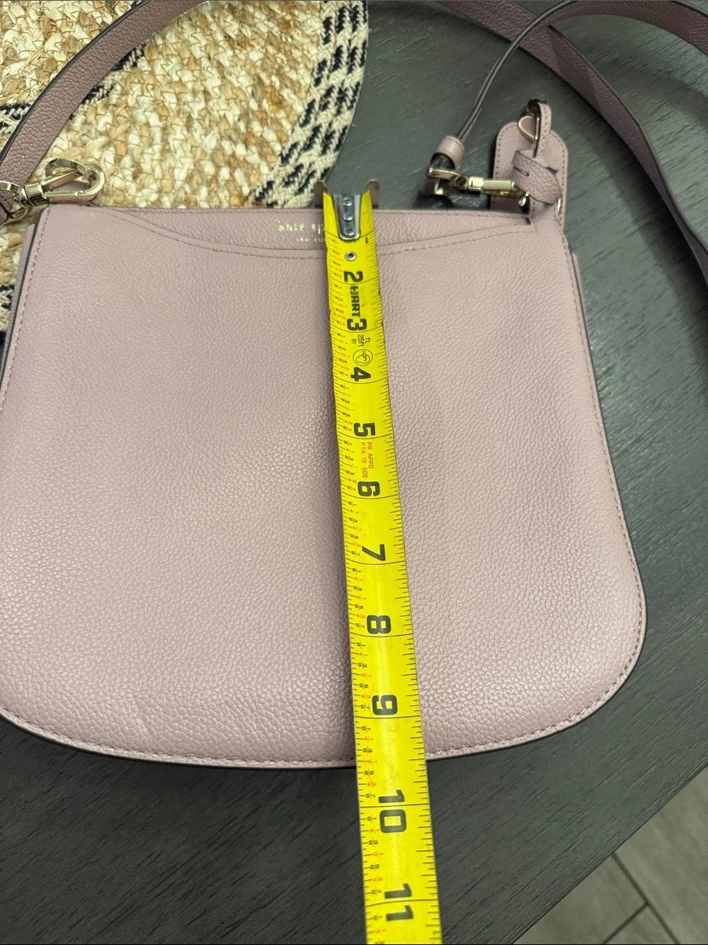 Kate Spade New York Polly Pebbled Leather Crossbody Bag Pink Gold Hardware